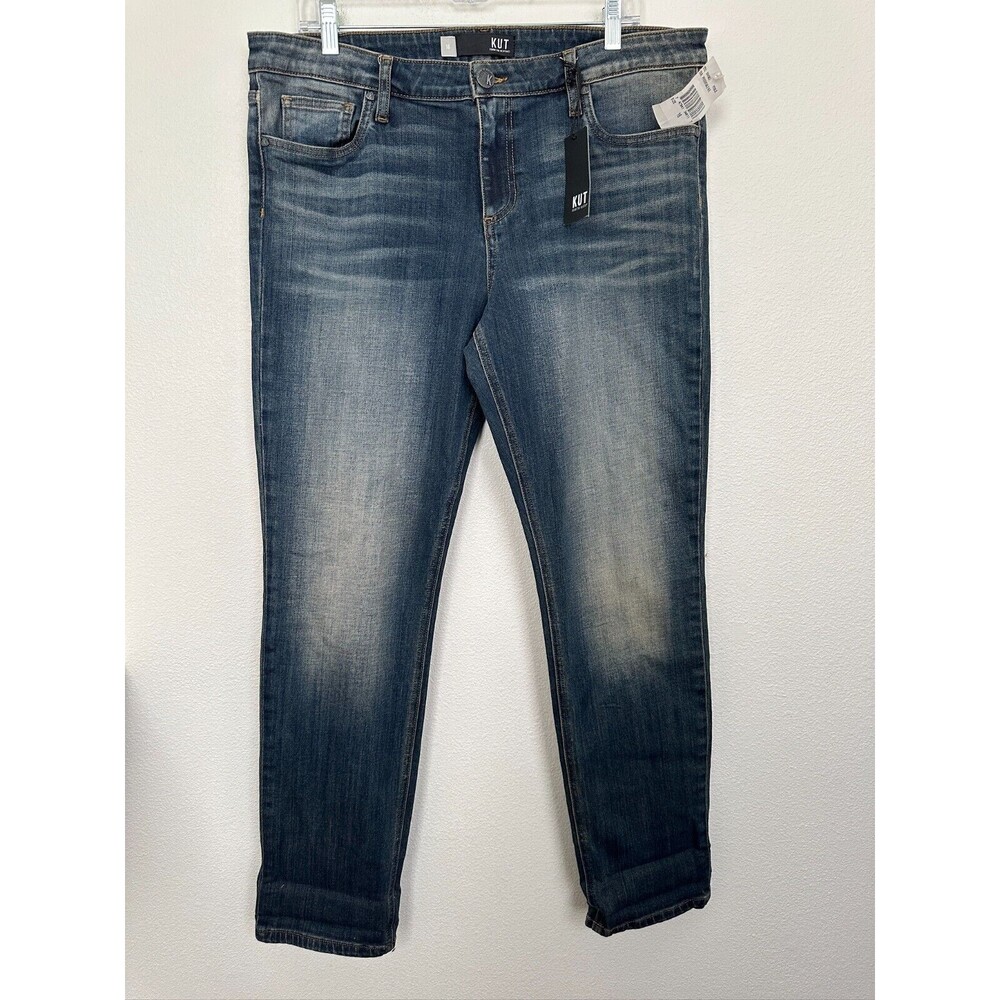 KUT Catherine Slouchy Boyfriend Jeans in Presentable Medium Wash Women's 16 NEW